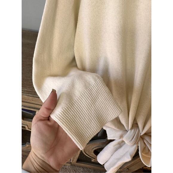 Michelle Mason Tie-front Wool And Cashmere-blend Sweater Women’s Size Medium - Picture 5 of 10